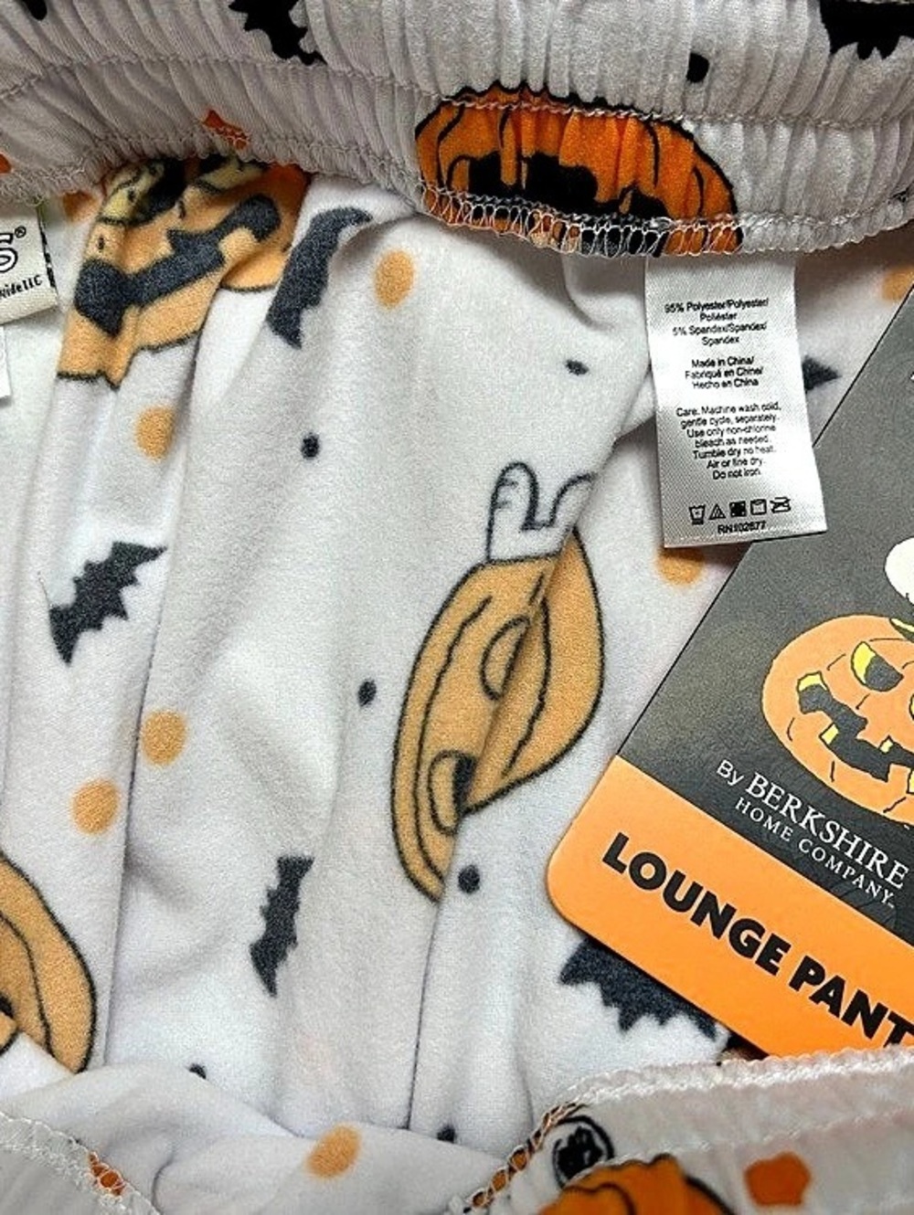 PEANUTS Lounge Pant Snoopy & Pumpkins Lounge Pants White & Orange Size Large NWT - Picture 2 of 4